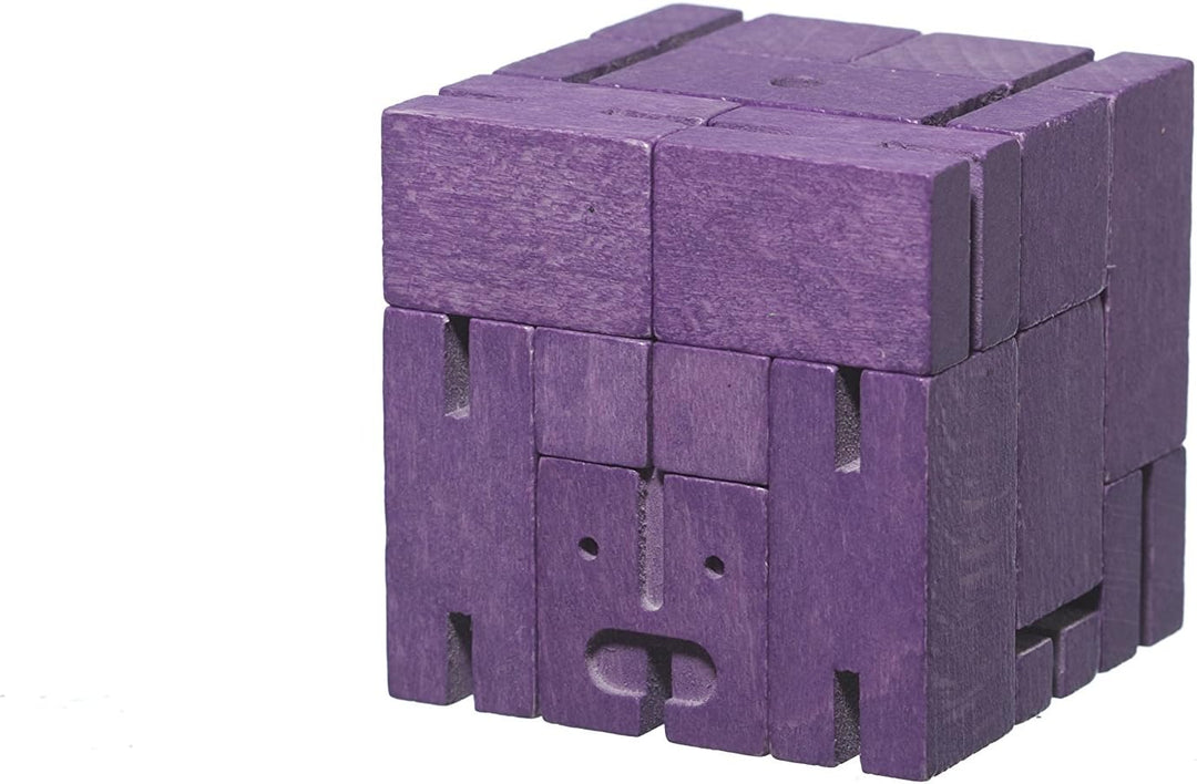 Areaware DWC2V Kleines Cubebot Holzspielzeug, violett