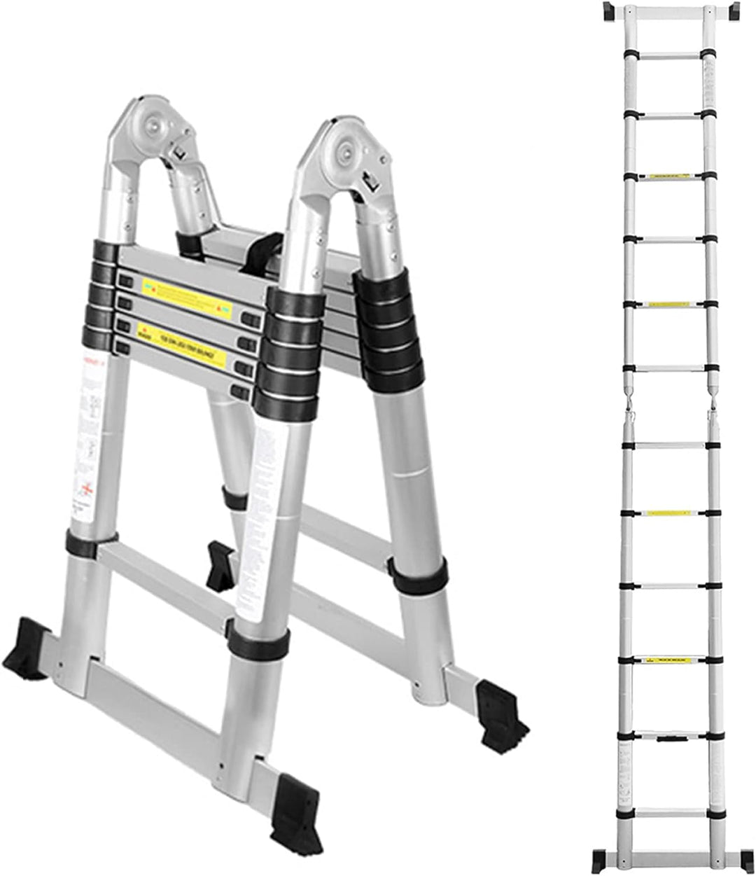 Ansobea Teleskopleiter 3.8m Aluminiumleiter Leiter Ausziehbar Teleskopleitern Schiebe Teleskopleiter