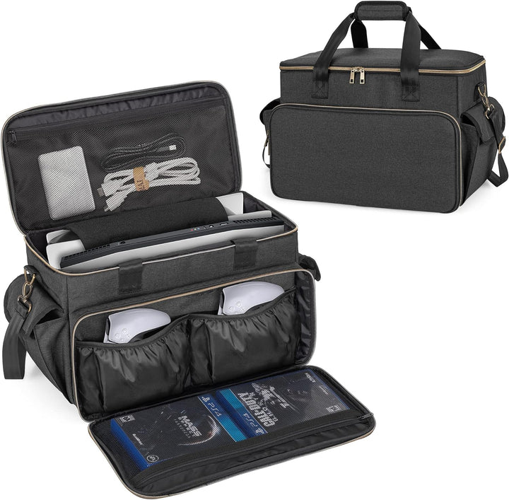 Trunab Spielkonsolen-Reisetasche kompatibel mit PS5/PS4/Xbox One, Schulter-Aufbewahrungstasche für P