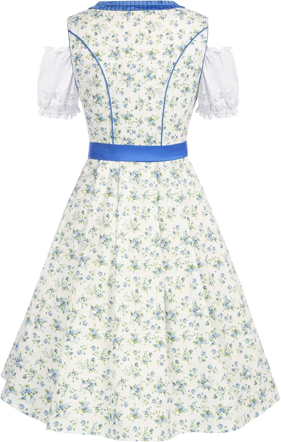 SCARLET DARKNESS Dirndl 3 TLG Trachtenkleid Kleid,Bluse,SchĂŒrze Dirndl Kleid Oktoberfest Weiss und B