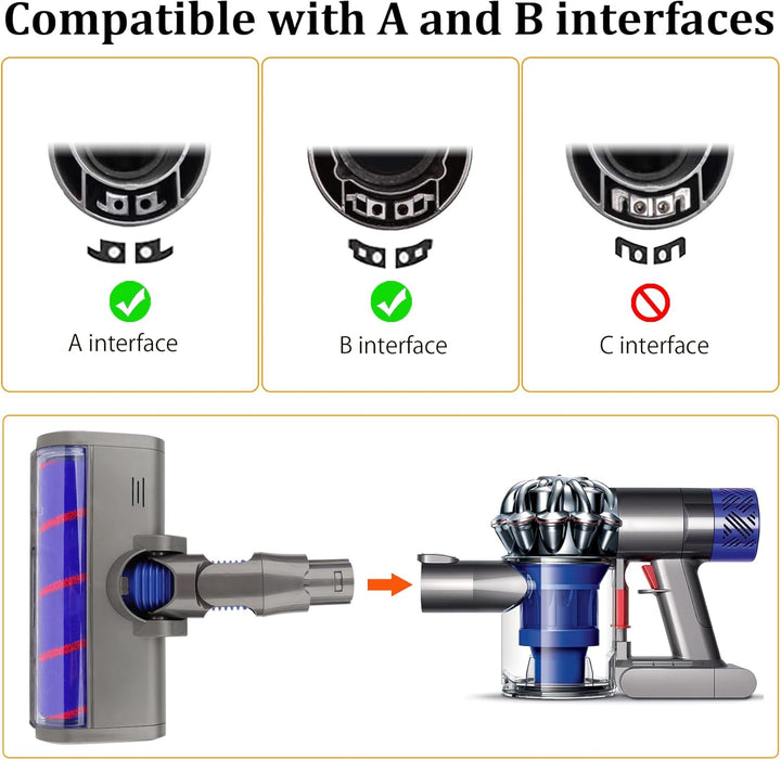 Ersatz Soft Roller Reinigungskopf mit Weicher Walze für Dyson V6 Animal, V6 Fluffy, DC58, DC59, DC61