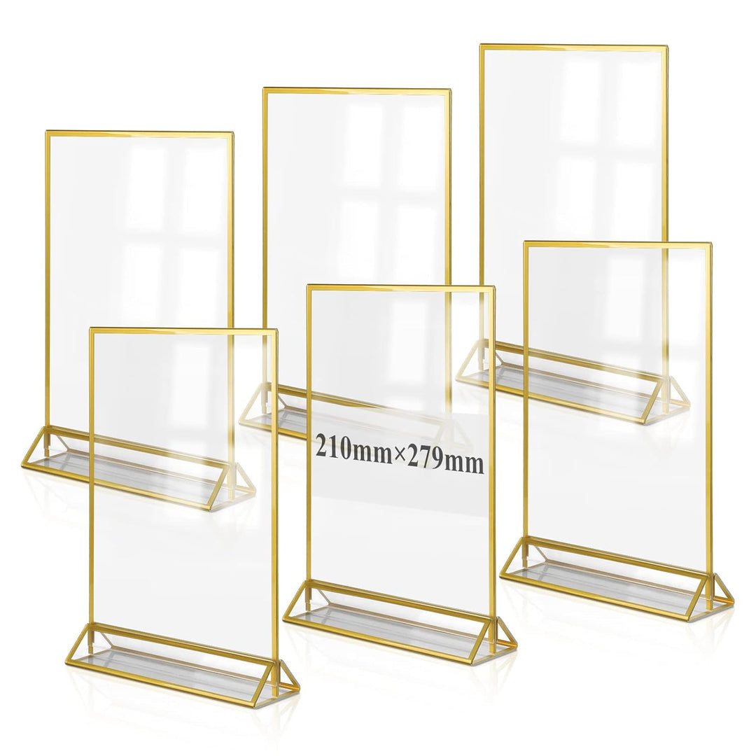 efuturetime 6PCS Tischaufsteller Acryl A4, Doppelseitiger Bilderrahmen, Plexiglas Menükartenhalter G