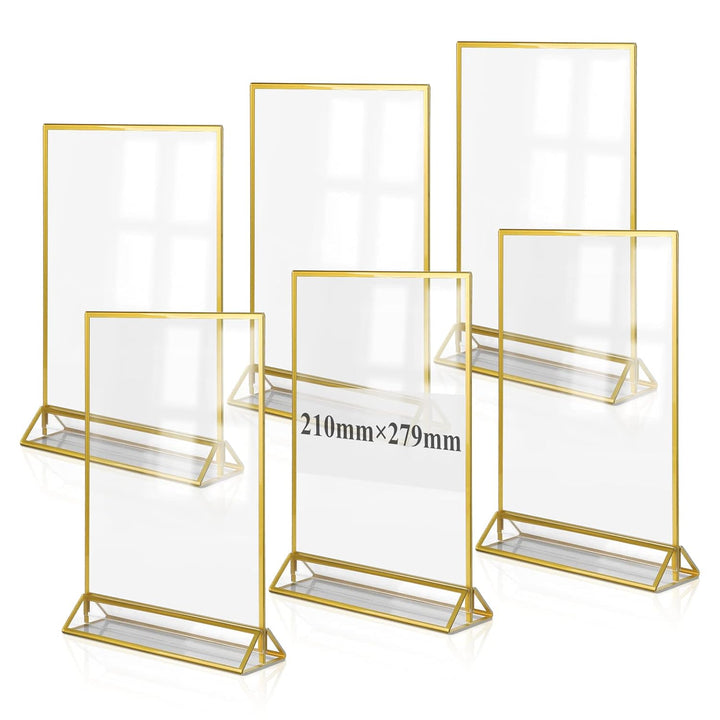 efuturetime 6PCS Tischaufsteller Acryl A4, Doppelseitiger Bilderrahmen, Plexiglas Menükartenhalter G
