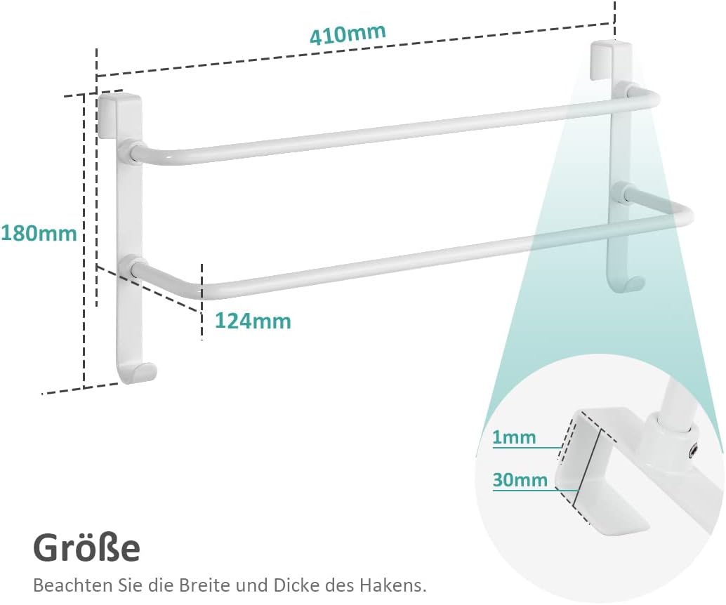 EMKE Handtuchhalter ohne Bohren, Edelstahl Handtuchhalter für Badheizkörper Handtuchtrockner mit Hak