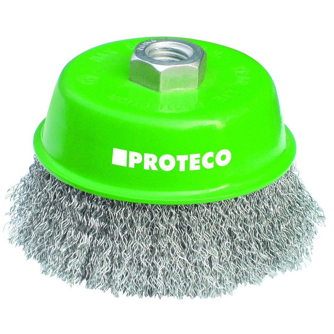 Proteco-Werkzeug® Edelstahldraht-Bürsten Set 3 tlg für Winkelschleifer V2A Inox Topfbürste Kegelbürs