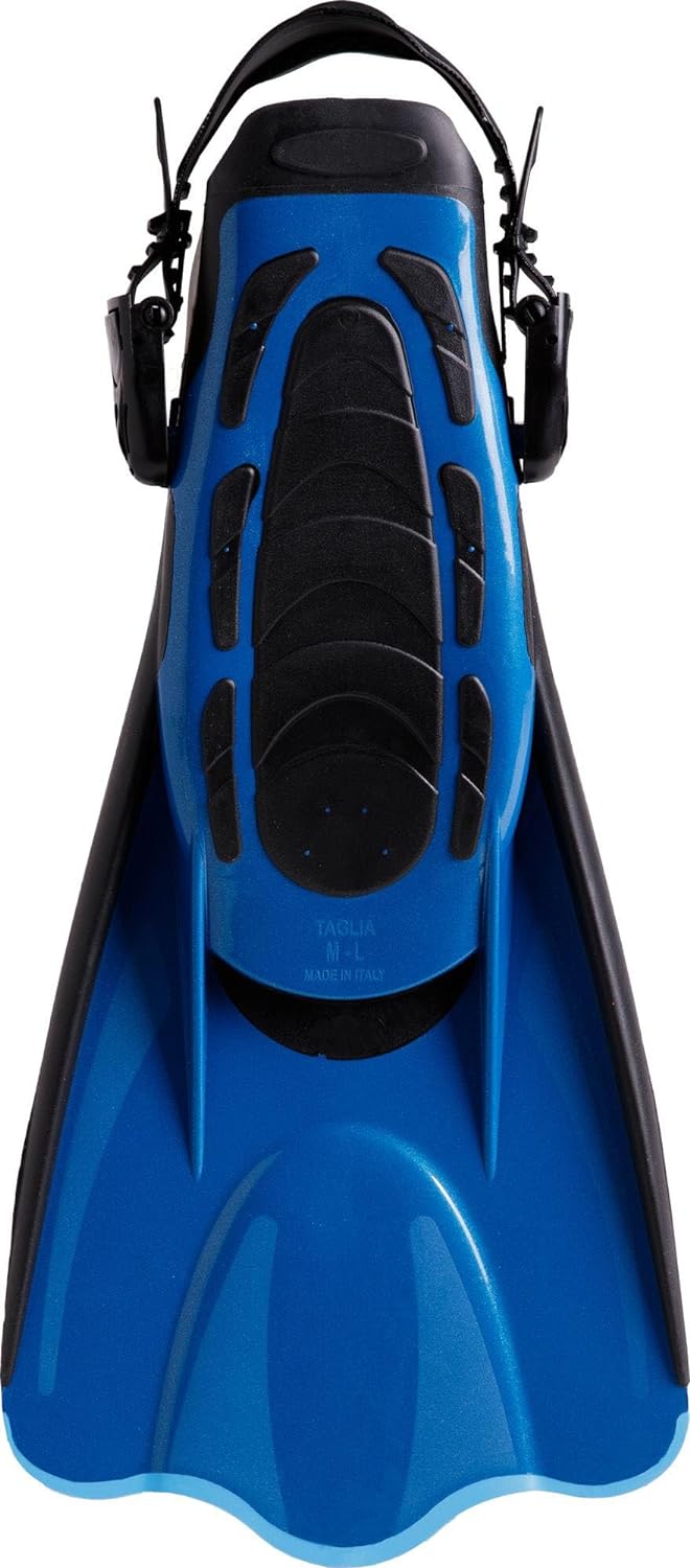 Cressi Palau Saf Fins Einstellbare Kurze Flossen zum Schwimmen und Schnorcheln Blau/Hellblau XS-S, B