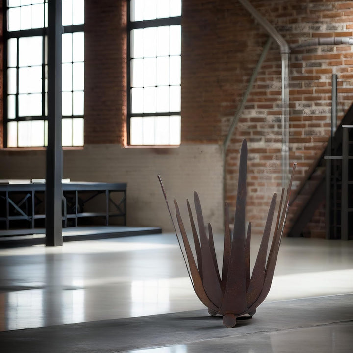 ecosoul Schale Windlicht Kerzenhalter Lotus Dekoschale verrostet mit 3 Füssen Durchmesser: 24cm unte