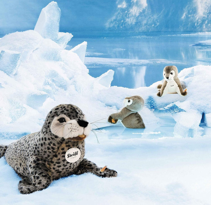 Steiff Robby Seehund - 30 cm - Kuscheltier für Kinder - kuschelig & waschbar - grau/weiss (063114)