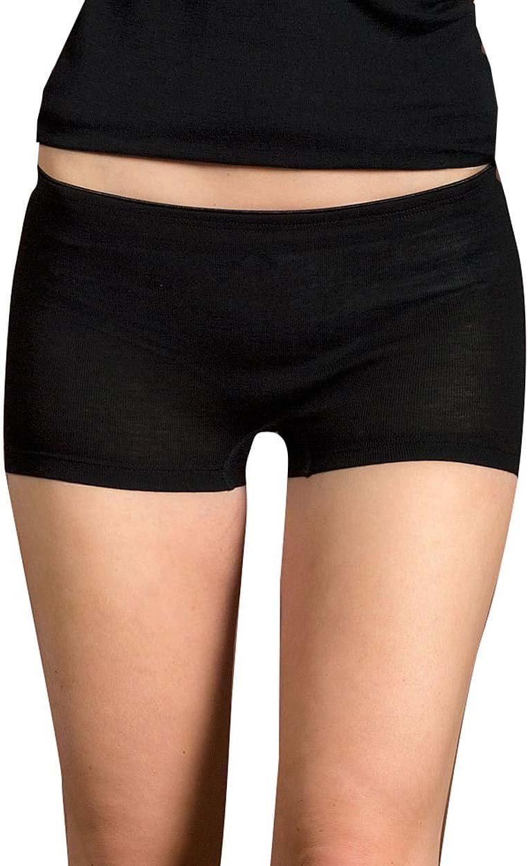 Engel Natur Damen-Pants | 70% Bio-Merono-Schurwolle, 30% Seide (46/48, schwarz)