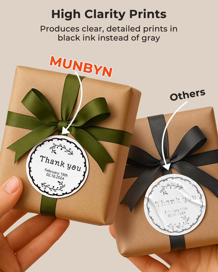 MUNBYN 2" Runde Etiketten Selbstklebend Rolle-Versandetiketten 750 Etiketten Kreis Thermodirekt Etik
