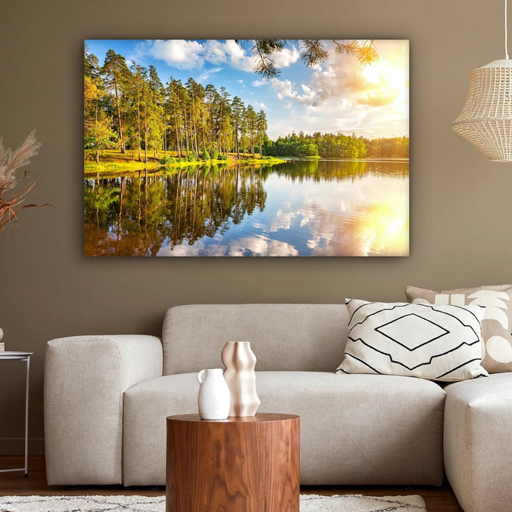 MuchoWow© Leinwand Bilder Gross 120x80 cm XXL Wanddeko Wohnzimmer Aesthetic Room Decor Deko Zimmer W