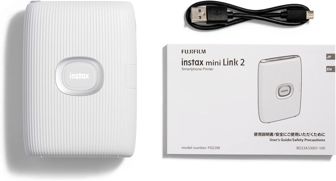 INSTAX Limited Edition Mini LINK2 Smartphone Printer Bundle, Clay White Clay White Bundle, Clay Whit