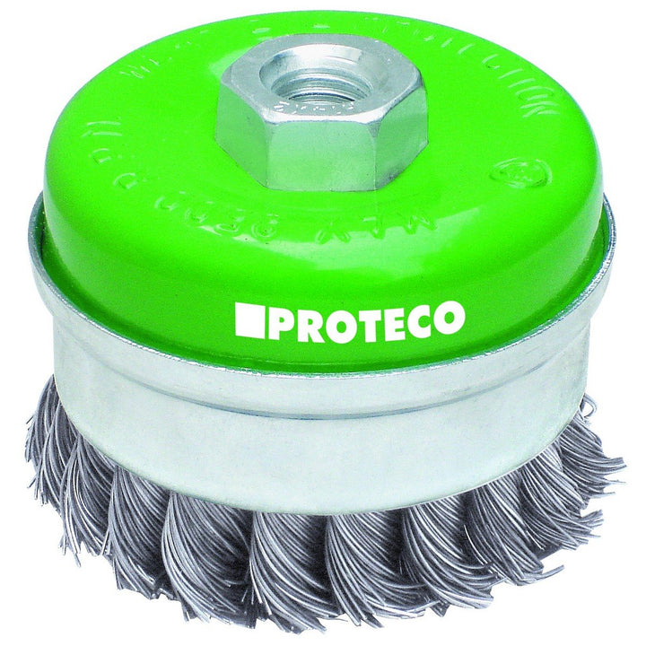 Proteco-Werkzeug® Edelstahldraht-Bürsten Set 3 tlg für Winkelschleifer V2A Inox Topfbürste Kegelbürs