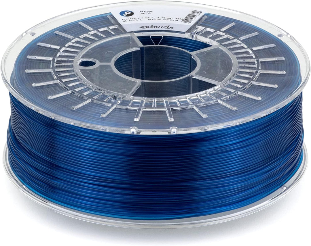 extrudr® PETG ø1.75mm (1.1kg) 'TRANSPARENT BLAU' - 3D Drucker Filament - Made in Austria - höchste Q