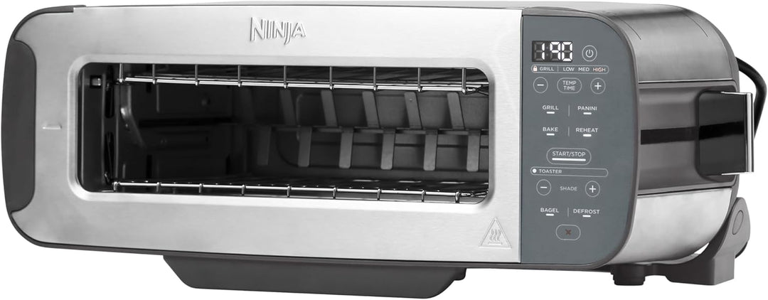 Ninja Foodi 3-in-1 Toaster, Elektrogrill mit Deckel, Panini-Presse mit Flip-Design, 7 Kochfunktionen