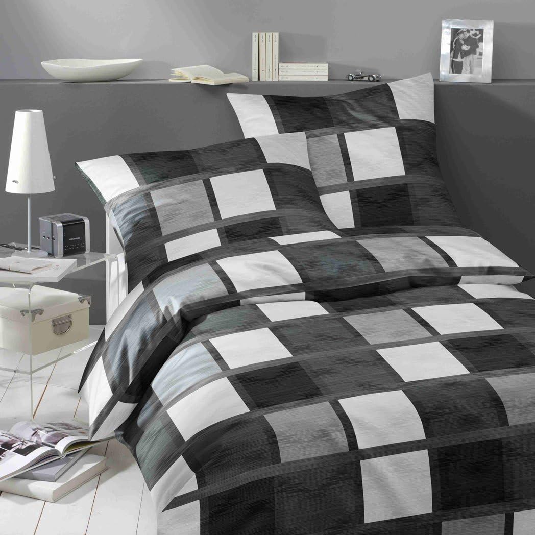 Traumschlaf Mako-Satin Bettwäschegarnitur Verso 1 Bettbezug 240 x 220 cm + 2 Kissenbezüge 80 x 80 cm