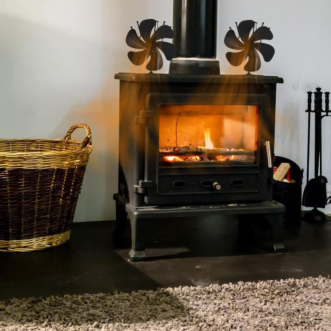 Tubiaz 6 Blättern Kaminventilator, Ofenventilator hitzebetrieben, Kamin Ofen Ventilator für Holzbren