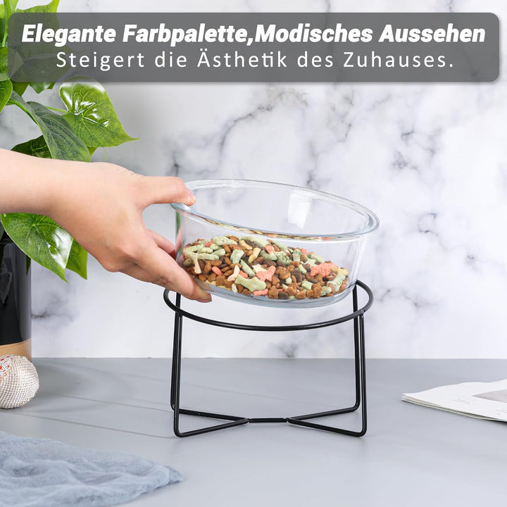 Hundenapf Katzennapf - Futternapf Hund Katze - Futterstation Hund Katzen Erhöht mit Ständer - Fressn