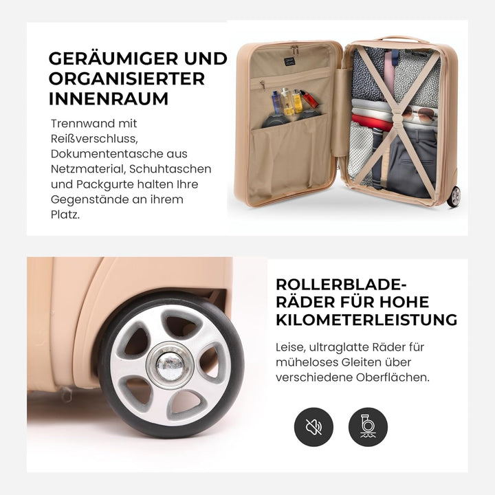 Aerolite 55x40x20cm Lufthansa Eurowings TUI SunExpress Condor Ryanair Priority 2 Rollen Leichter Har