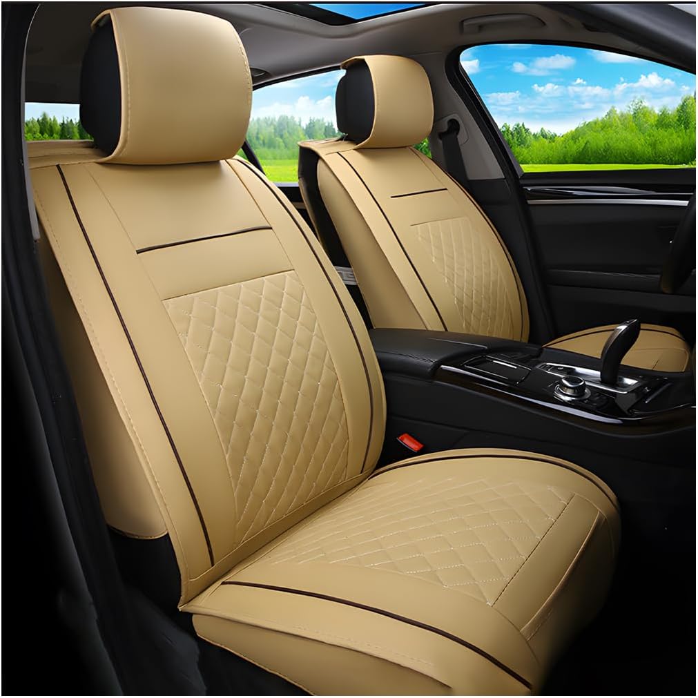 CGEAMDY Sitzbezug Set Universal, Luxus Wasserdicht Autositzschutz, Auto-Sitzbezüge Vordersitze Kunst