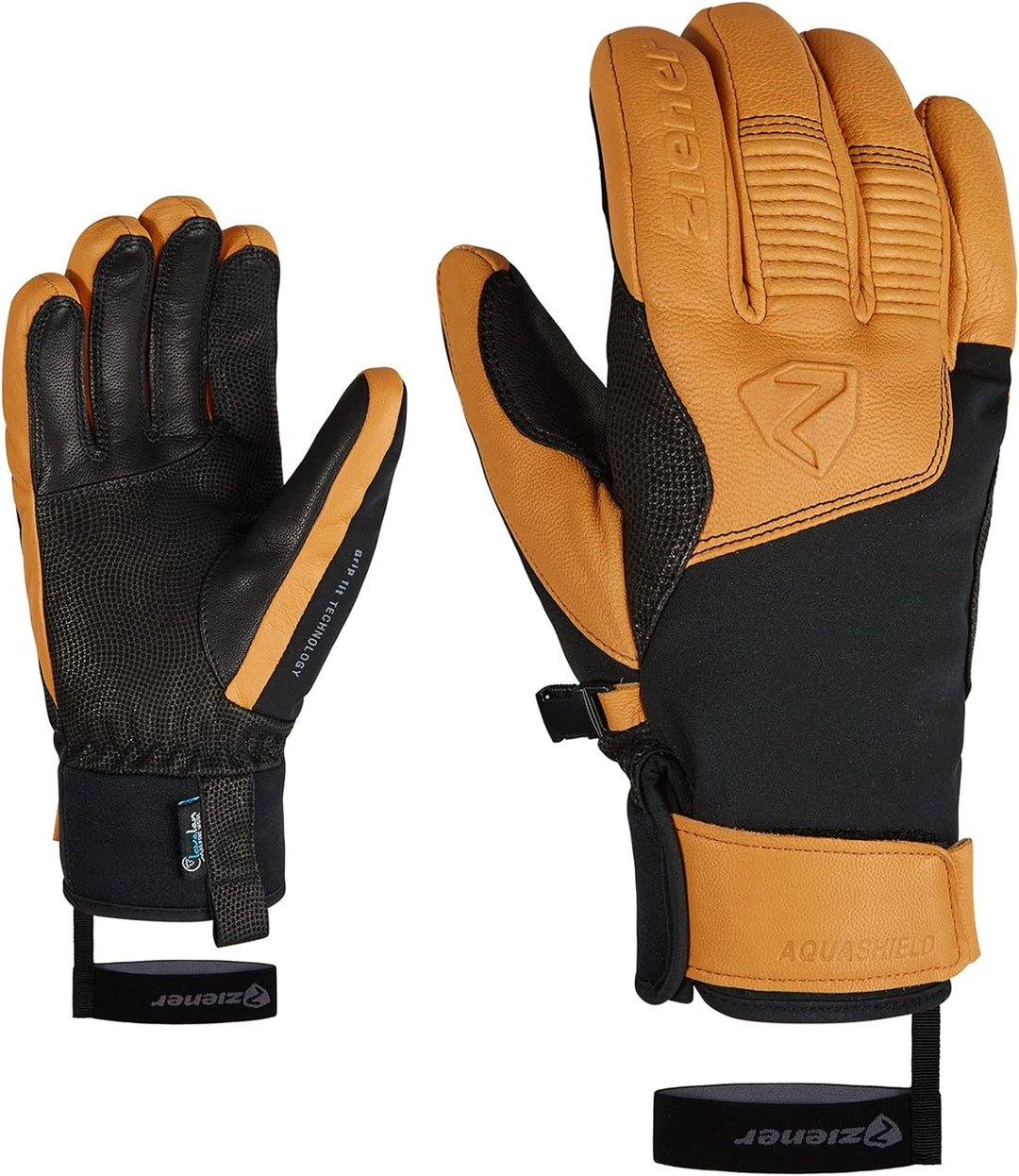 Ziener Herren Ganzenberg Ski-Handschuhe/Wintersport, wasserdicht, atmungsaktiv, Alpine Wool 11 black