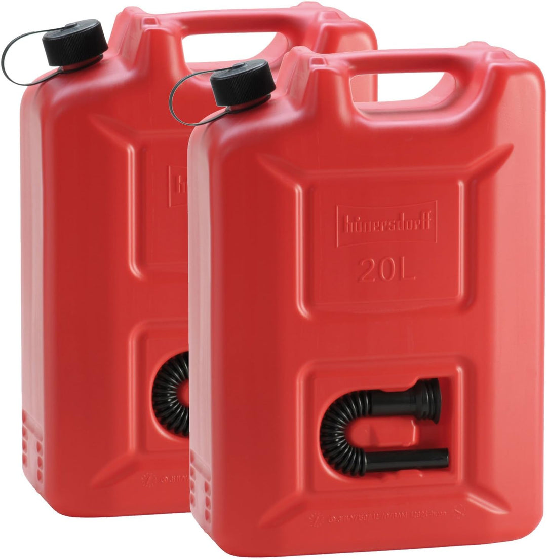 2x Kunststoffkanister Rot mit je 20 Liter Fassungsvermögen