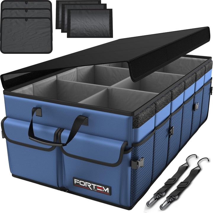 FORTEM Kofferraum Organizer, Kofferraumtasche, Zusammenklappbarer Auto Organizer Kofferraum mit Fäch