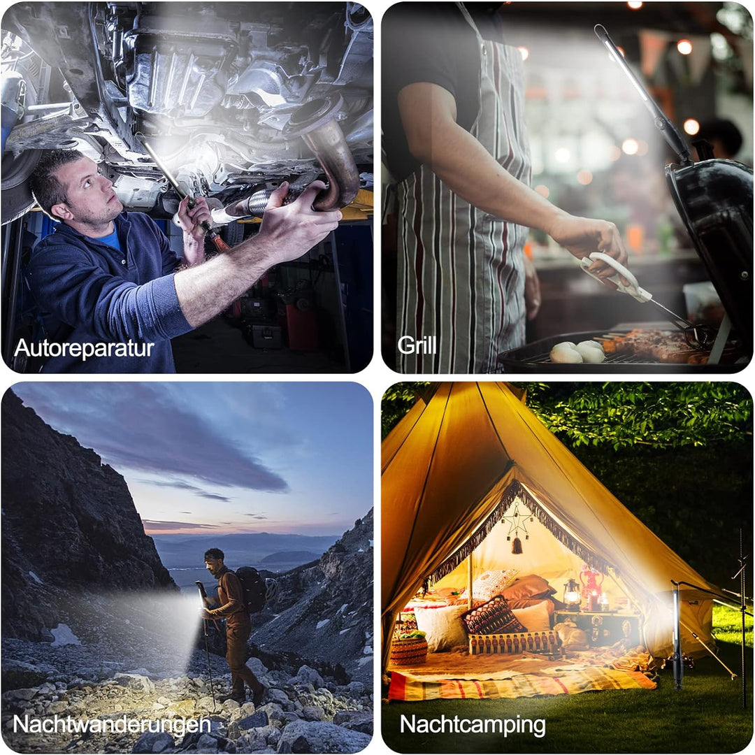 ORHOMELIFE LED Arbeitsleuchte Akku- 800LM LED Stablampe Handlampe Werkstattlampe Inspektionsleuchten