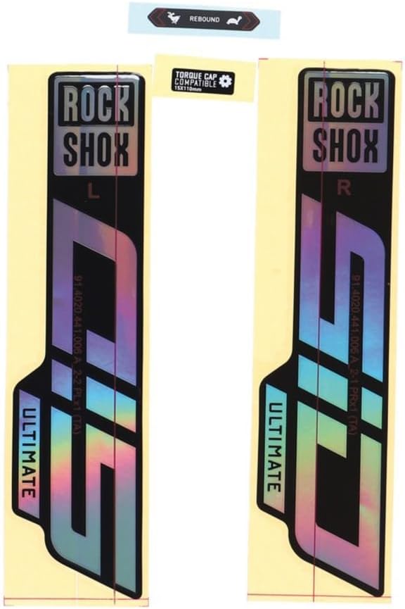 Sram Unisex – Erwachsene RockShox Gabel Decalkit, Gloss Rainbow-Folie Schwarz, 27/29