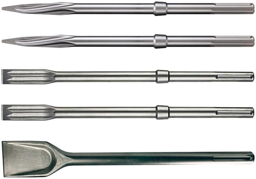 Makita E-13194 SDS-MAX Meissel-Set 5-teilig, 2x Spitzmeissel, 2x Flachmeissel, 1x Breitmeissel, Long