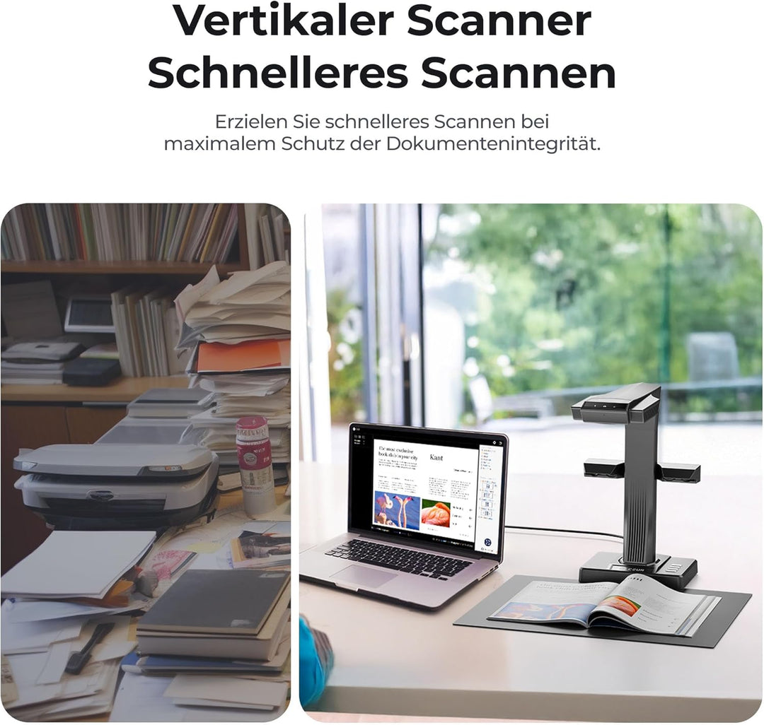 CZUR ET24 Pro Dokumentenscanner 24MP, Professioneller Buchscannermit HDMI, Scanner bis zu A3, mit La
