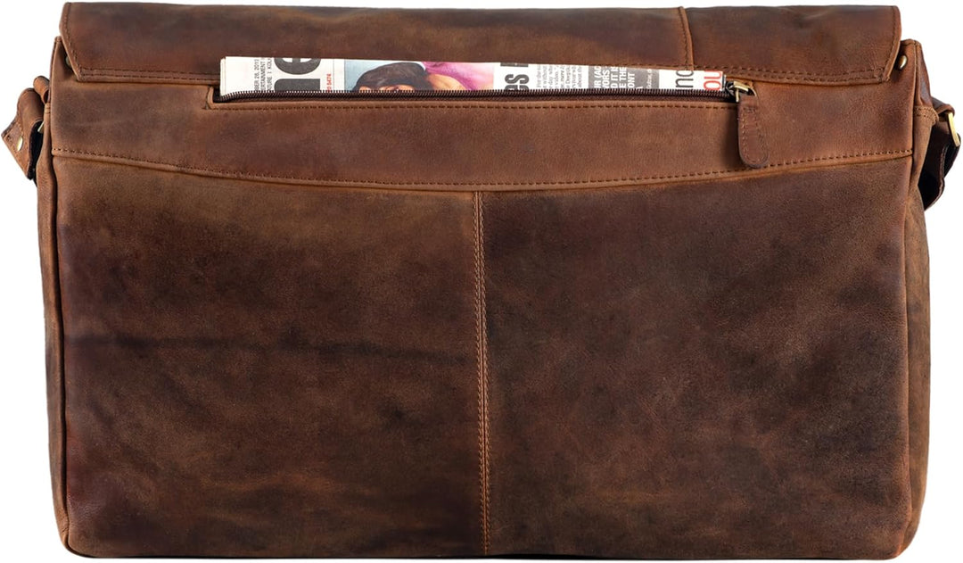 STILORD 'Maximus' XXL Ledertasche riesige Umhängetasche Unitasche 17 18 19 21 Zoll Laptop Aktentasch