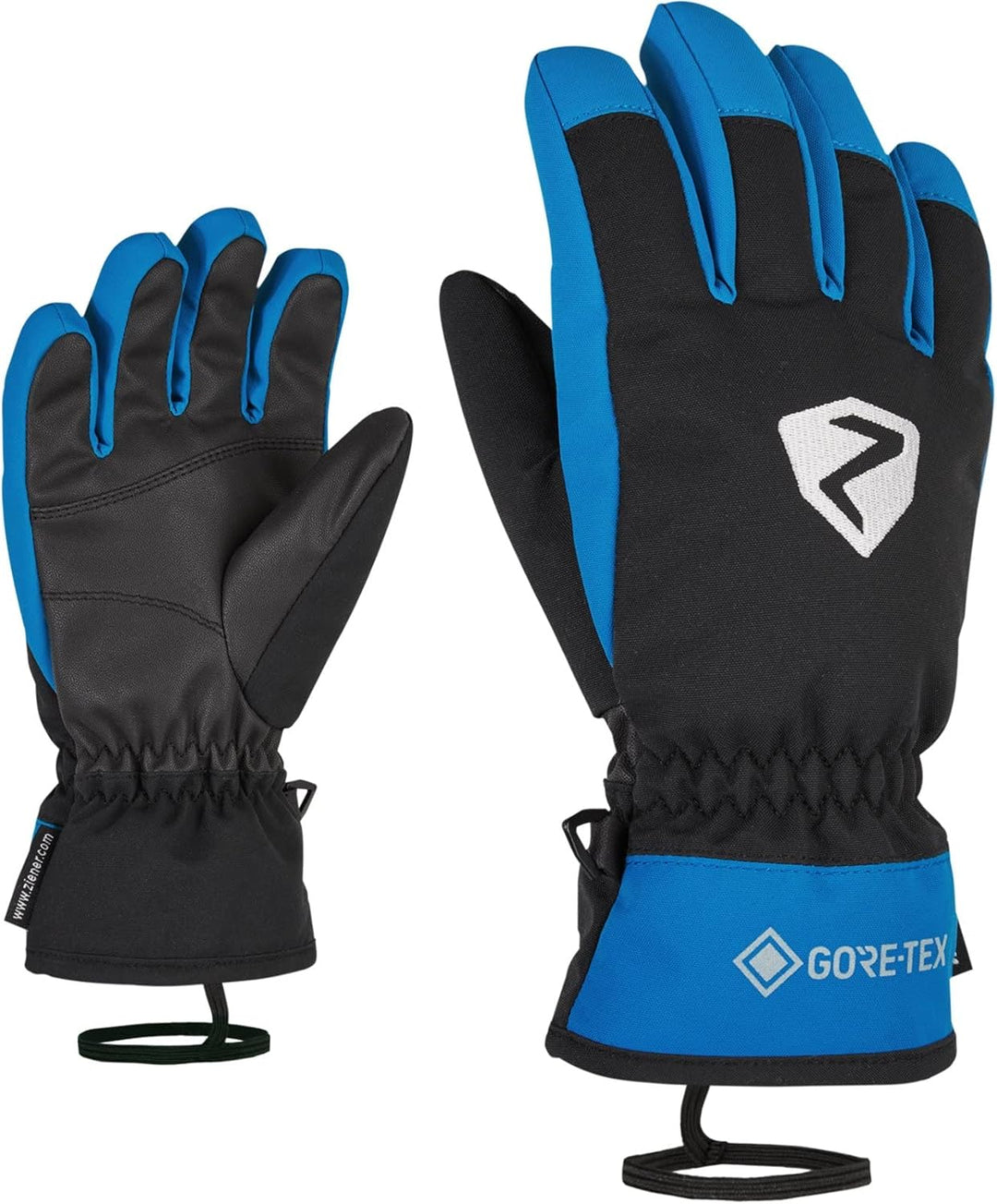 Ziener Kinder Larino Skihandschuhe, 4.5 schwarz/blau (black.persian blue)