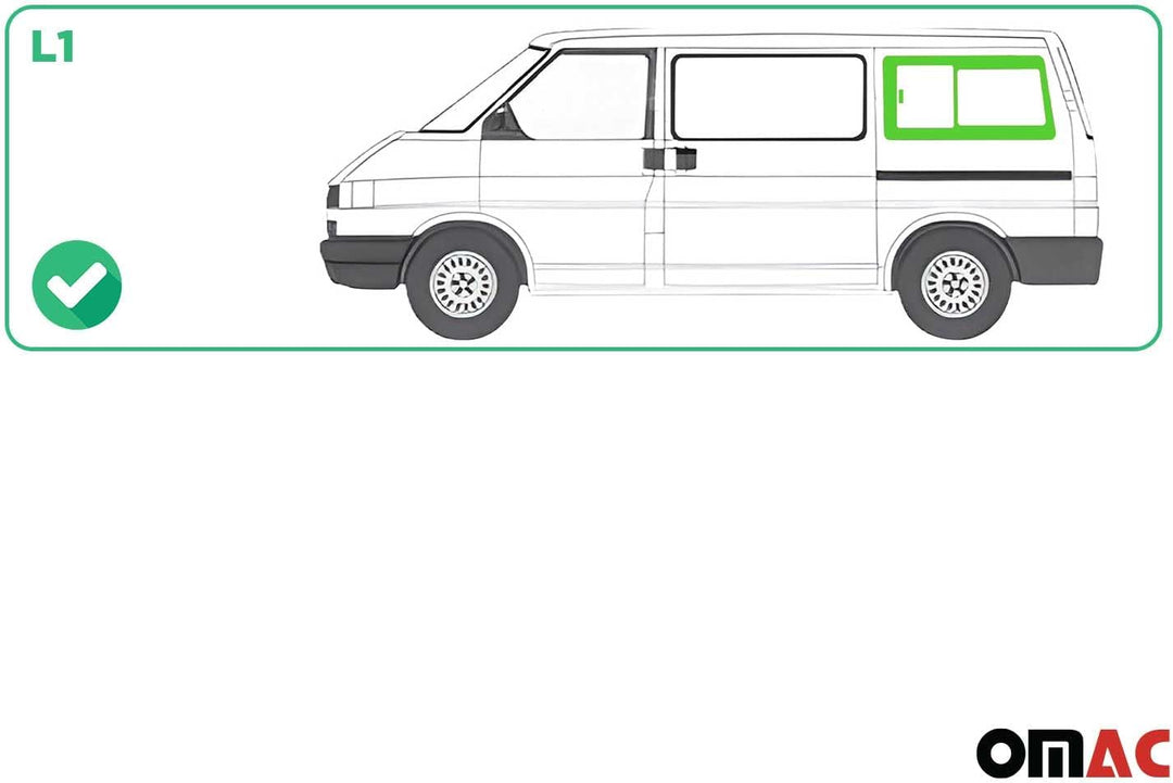 Seitenfenster Schiebefenster Kompatibel mit VW T4 Transporter 1990-2003 Hinten Links L1, Hinten Link