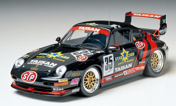 Tamiya 300024175 Porsche Fahrzeug 300024175-1:24 Taisan Starcard 911GT2 `95,originalgetreue Nachbild