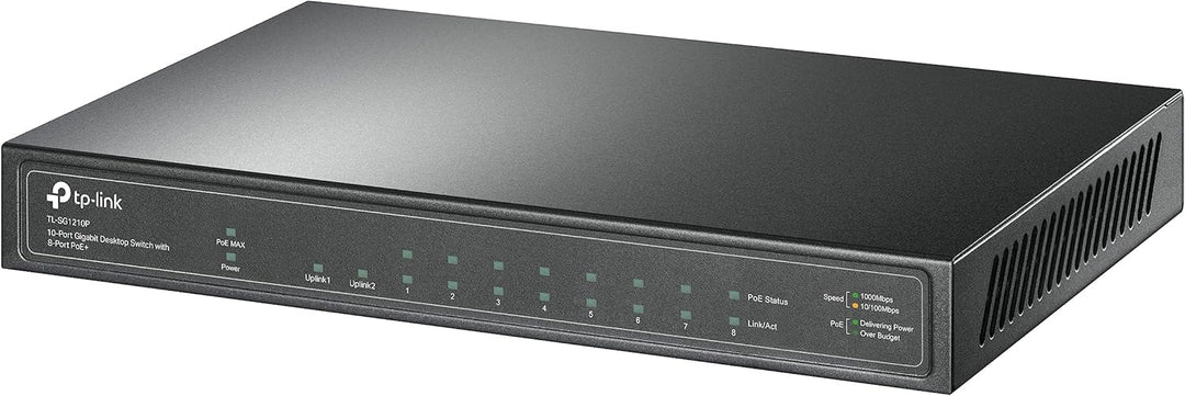 TP-Link TL-SG1210P 10 Port Gigabit PoE LAN Switch (8 Gigabit PoE+ Ports, 1 Gigabit SFP Port, 63 W, I