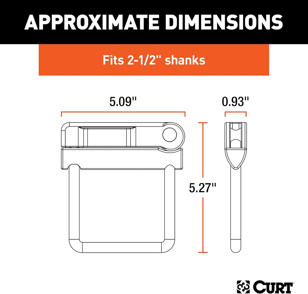 CURT 22320 Anhängerkupplung ohne Werkzeug, für 2-1/2 Zoll Empfänger, Hohle oder Feste Schäfte