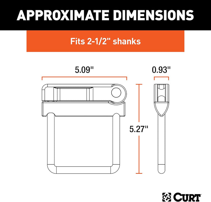 CURT 22320 Anhängerkupplung ohne Werkzeug, für 2-1/2 Zoll Empfänger, Hohle oder Feste Schäfte