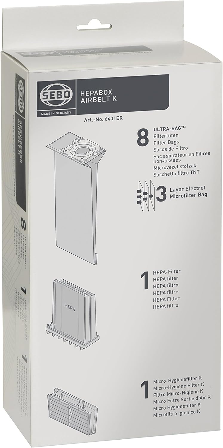 Sebo airbelt K HEPA-Box für K-Geräte, Vliesmaterial Single, Single