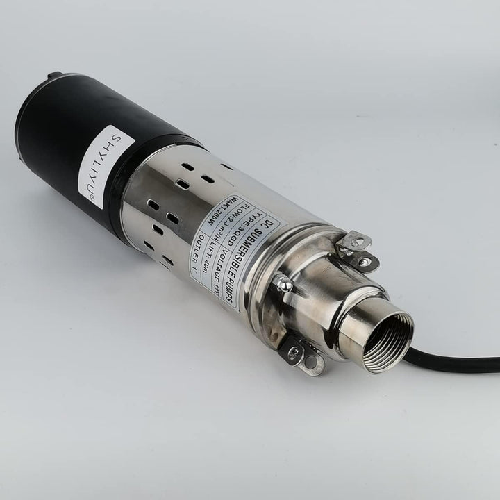 SHYLIYU Tiefbrunnen-Tauchpumpe 12V 200W Solar-Tauchwasserpumpe 2300L / H Brunnenpumpe für den indust