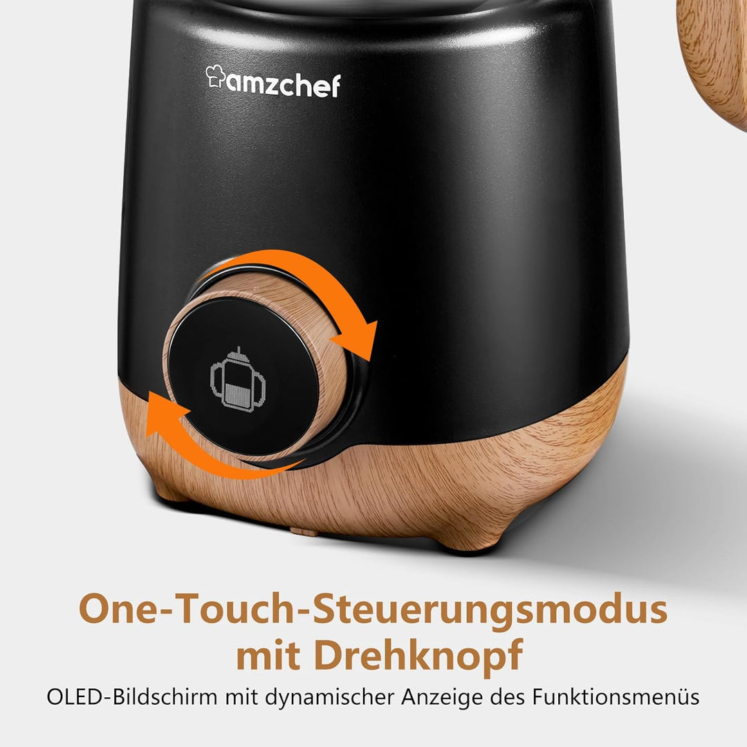 AMZCHEF 8-IN-1 Automatischer Milchaufschäumer 550 Watt,600ml Multifunktionaler Geteilter Milchaufsch