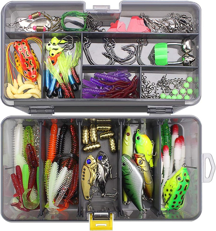 Leeko Angelköder, Spinner Angeln Set, Kunstköder Blinker Gummiköder für Hecht Forelle Zander