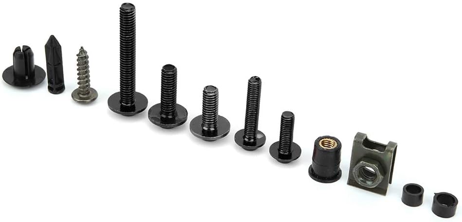 198 Stück Motorrad Verkleidungsschrauben Kit, M5 M6 Schrauben Mutter Universal Motorrad Windschutzsc