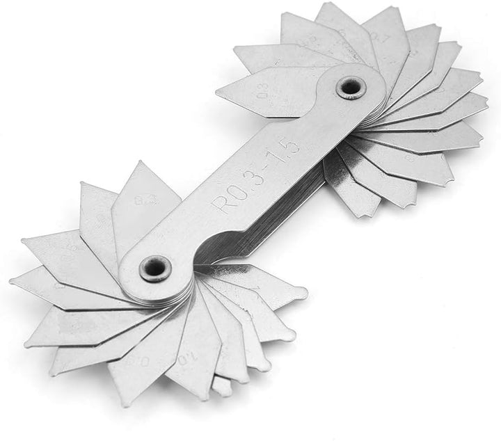 Radienlehre Set 4 Stücke, Edelstahl Radius Filet Gauge Konkave Messwerkzeug Radienschablone Gewindel