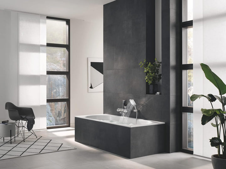 GROHE Rainshower 130 SmartActive Cube | Wandhalterset 3 Strahlarten | Chrom | 26588000 Handbrausehal