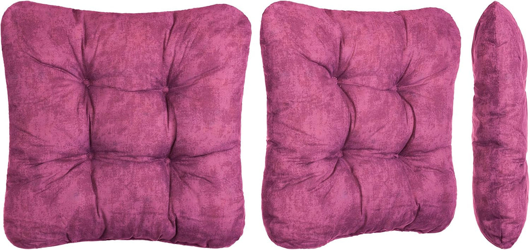 Brandsseller Kissen-Set Sitzkissen Dekokissen Stuhlkissen Zierkissen Stuhlauflage (6er-Set, Beere) 6