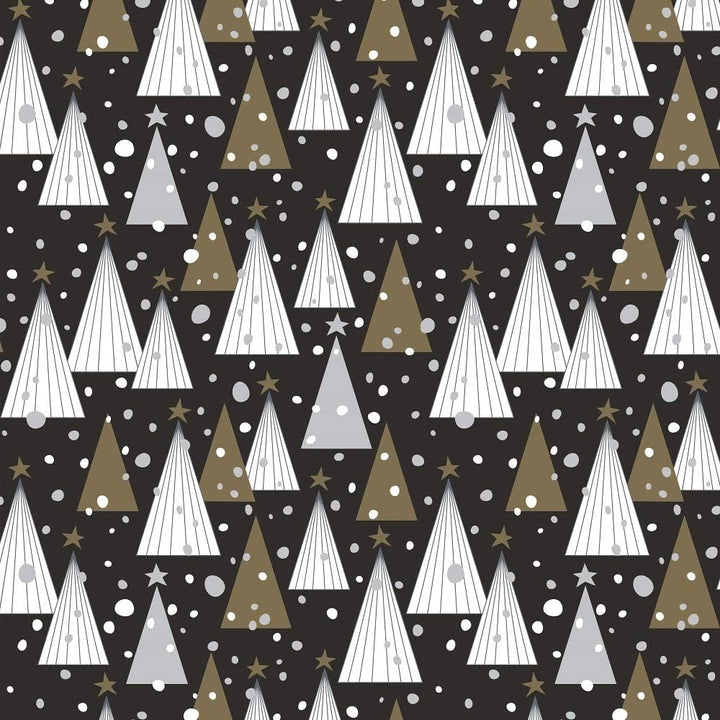 Clairefontaine 211921C - Rolle Geschenkpapier Alliance 50mx0m70, 60g, Tannenbaum mit schwarzem Hinte