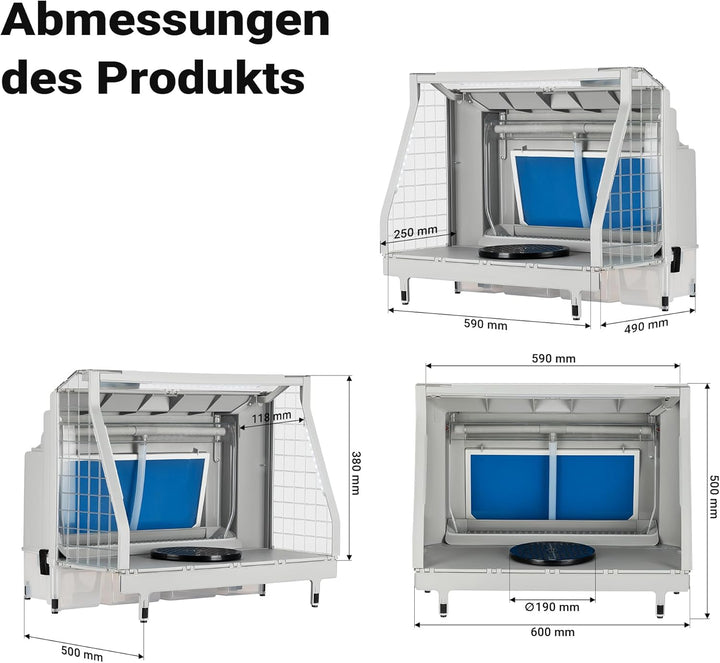 XPOtool Airbrush Absauganlage mit Wasserwand 11m³/min Wasserfall Wasserschild mit LED und Lüfter