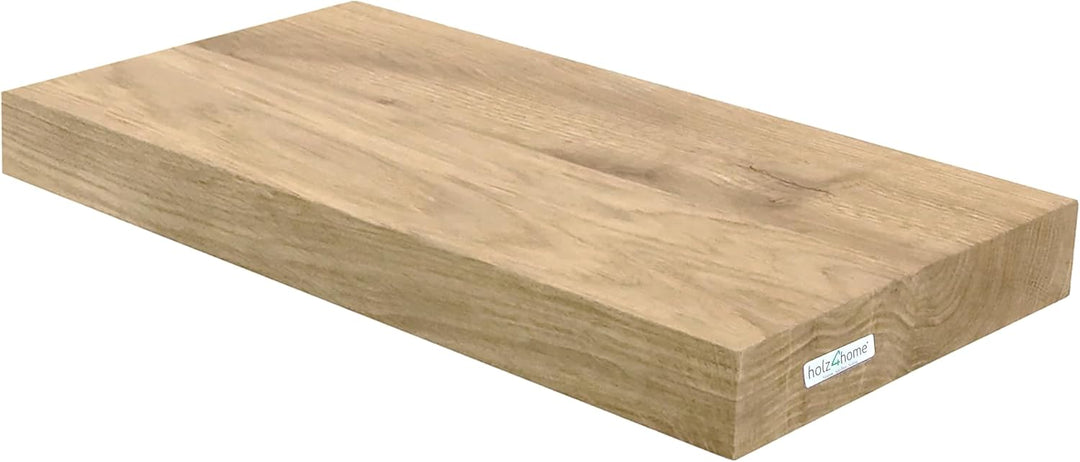 holz4home® Wandregal ohne Baumkante 40 cm Länge, Hellgrau Geölt I Schweberegal mit Befestigung im mo