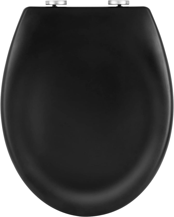 WOLTU Premium Toilettendeckel Matt-schwarz,WC Sitz mit Absenkautomatik Oval,Klodeckel Softclose,Quic